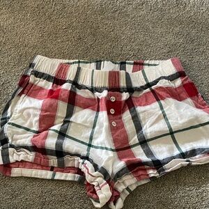 Stars Above Red and White Plaid Women's Shorts